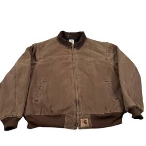 VTG Carhartt Santa Fe Jacket J14 CHT Corduroy Collar Distressed Men’s 3XL